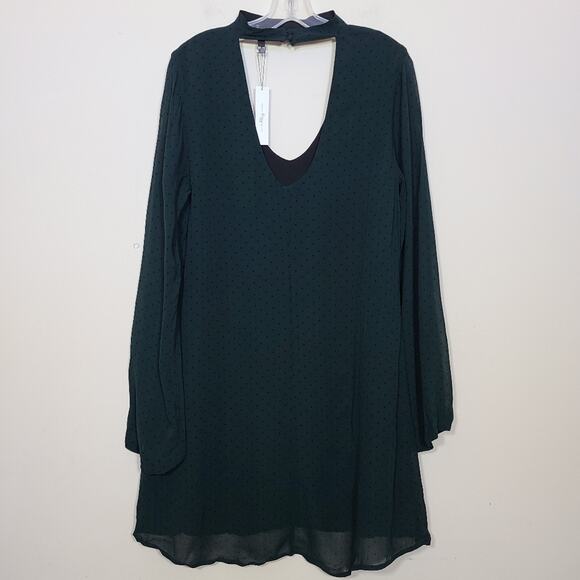Sanctuary Green Polka Dot Shocker Shift Dress L - Picture 4 of 11